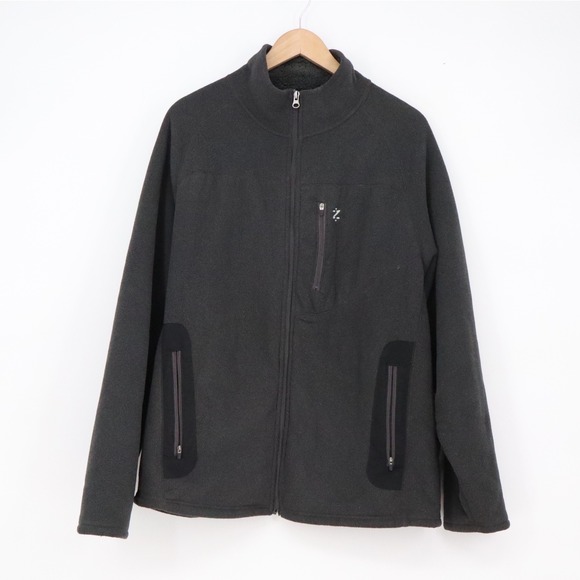 Izod Other - Izod Fleece Jacket Mens L PerformX Dark Gray Full Zip Mock Neck Excellent